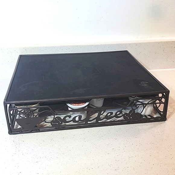 Coffee Pod Storage Drawer. Ornate Metal With Absorption Pad. Holds 36 Pods - Picture 3 of 9